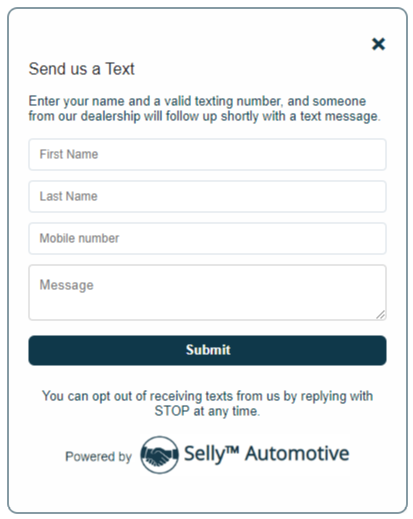 Selly Website Texting Widget - Getting Started – Selly Automotive